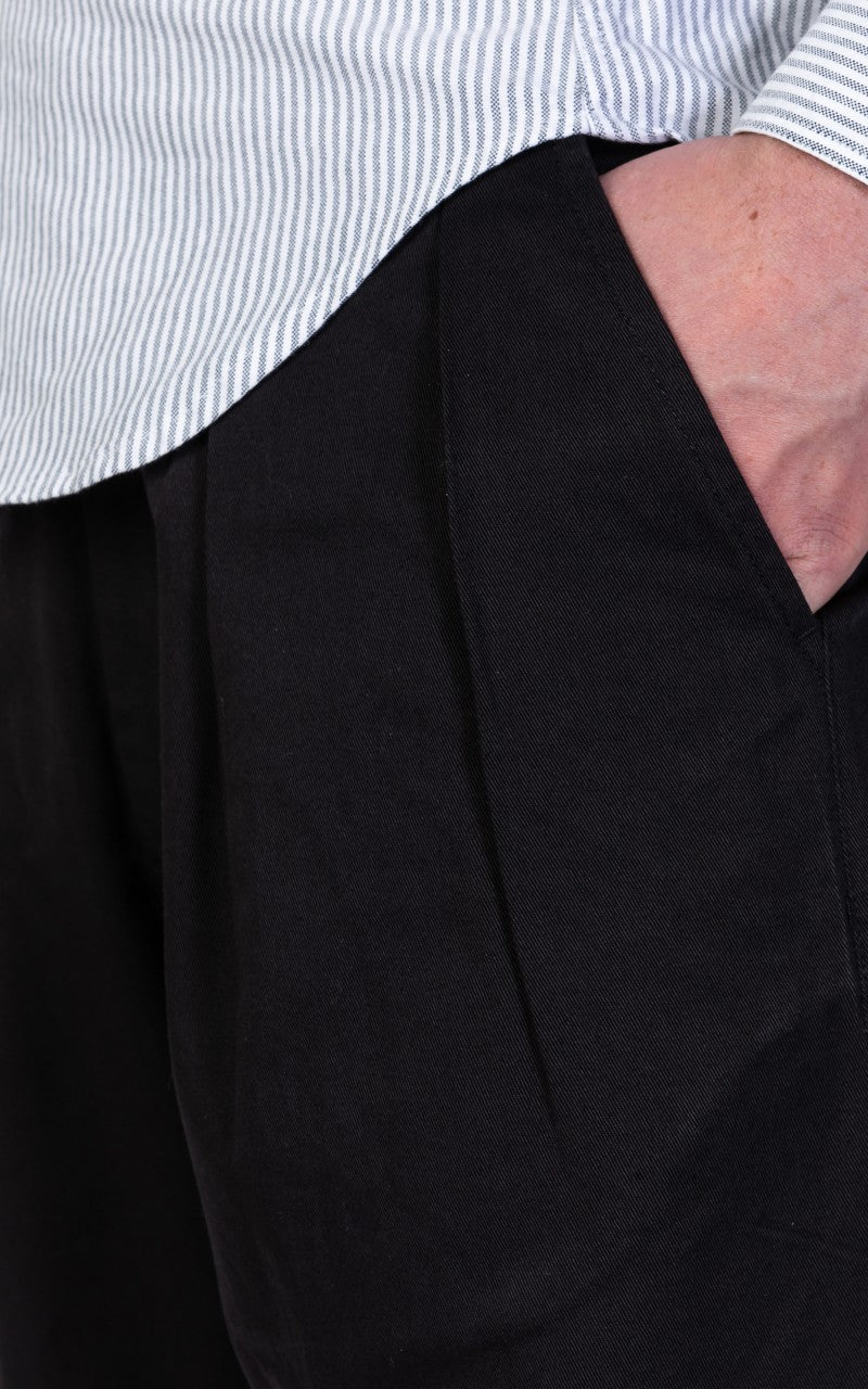 Universal Works Double Pleat Pant Twill Black