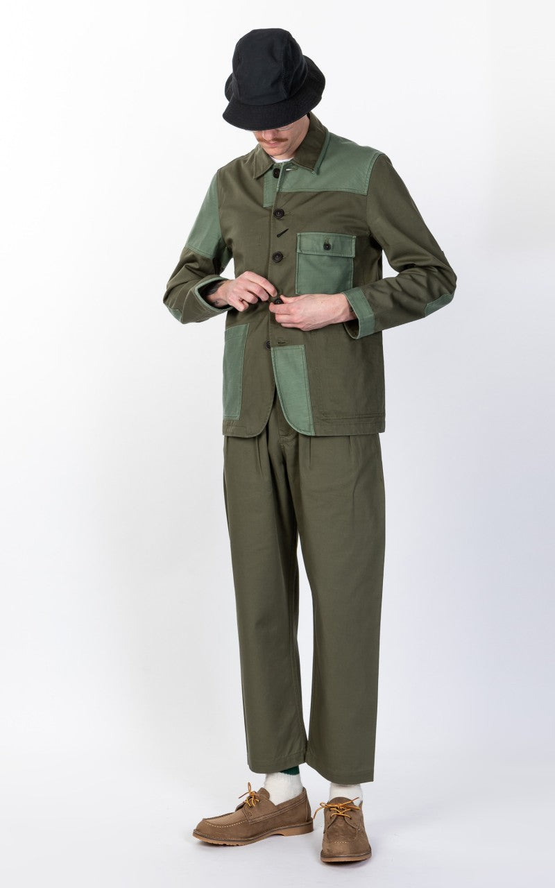 Universal Works Double Pleat Pant Twill Light Olive