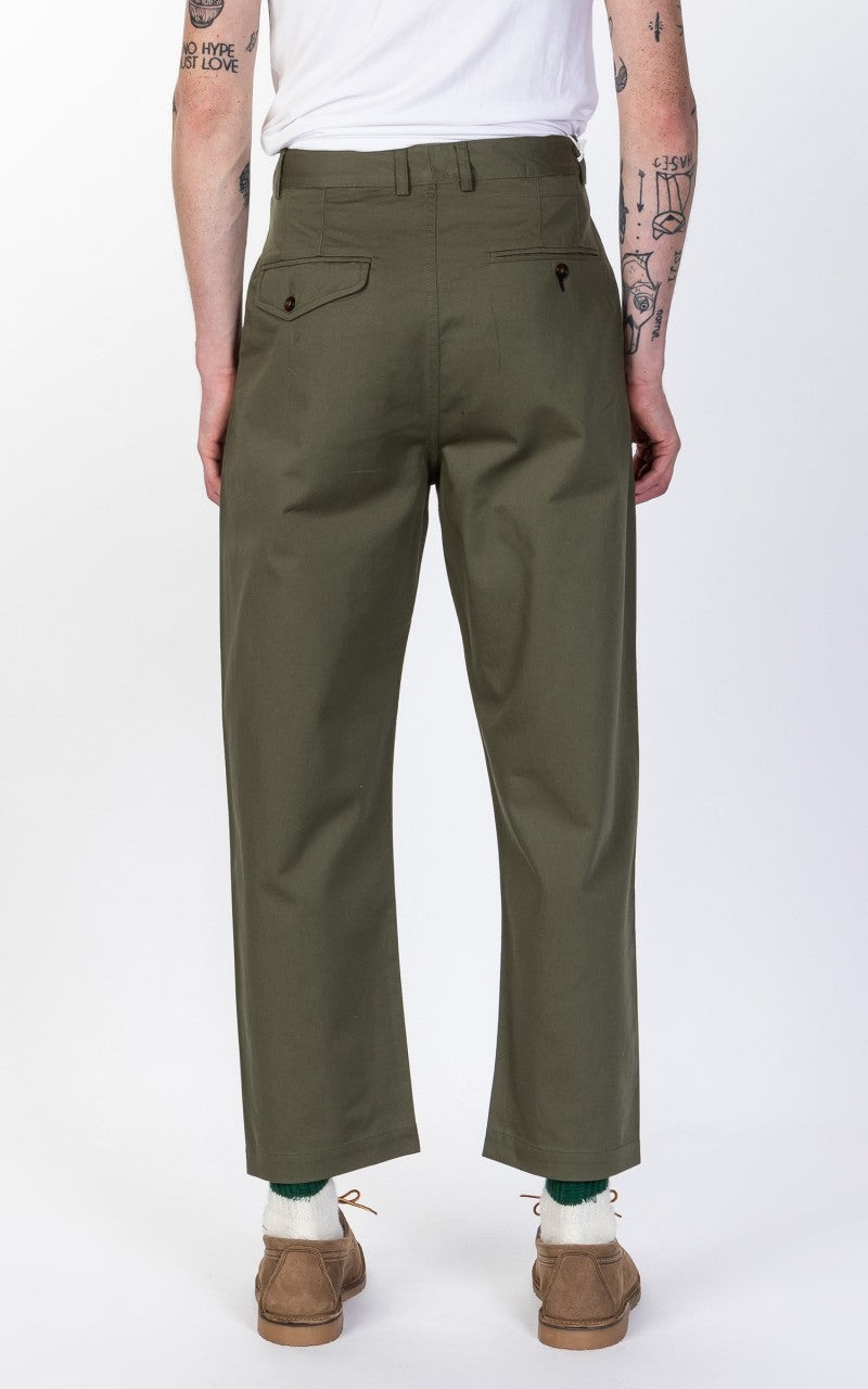 Universal Works Double Pleat Pant Twill Light Olive