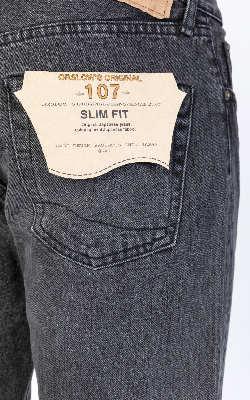 OrSlow Ivy Fit Jeans 107 Black Denim Stonewashed