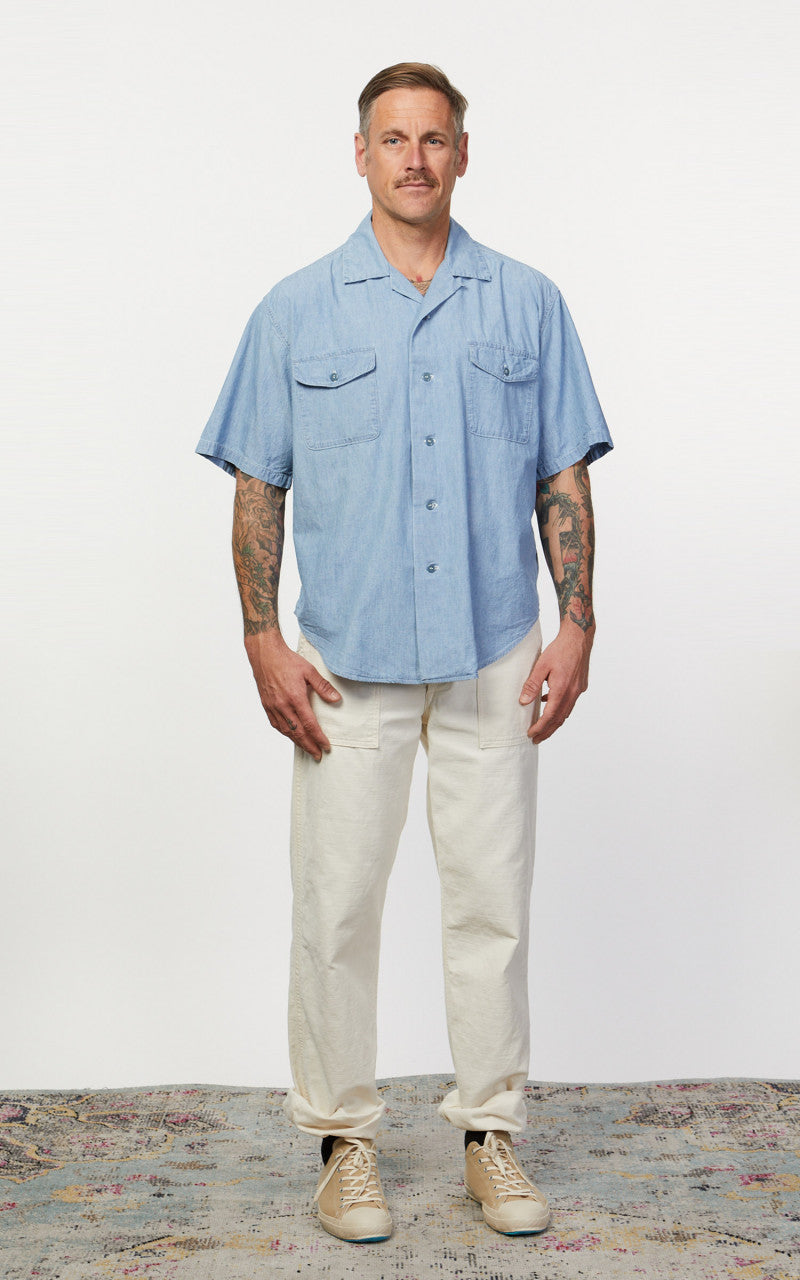 OrSlow US Navy Officer Half Sleeve Shirt Chambray