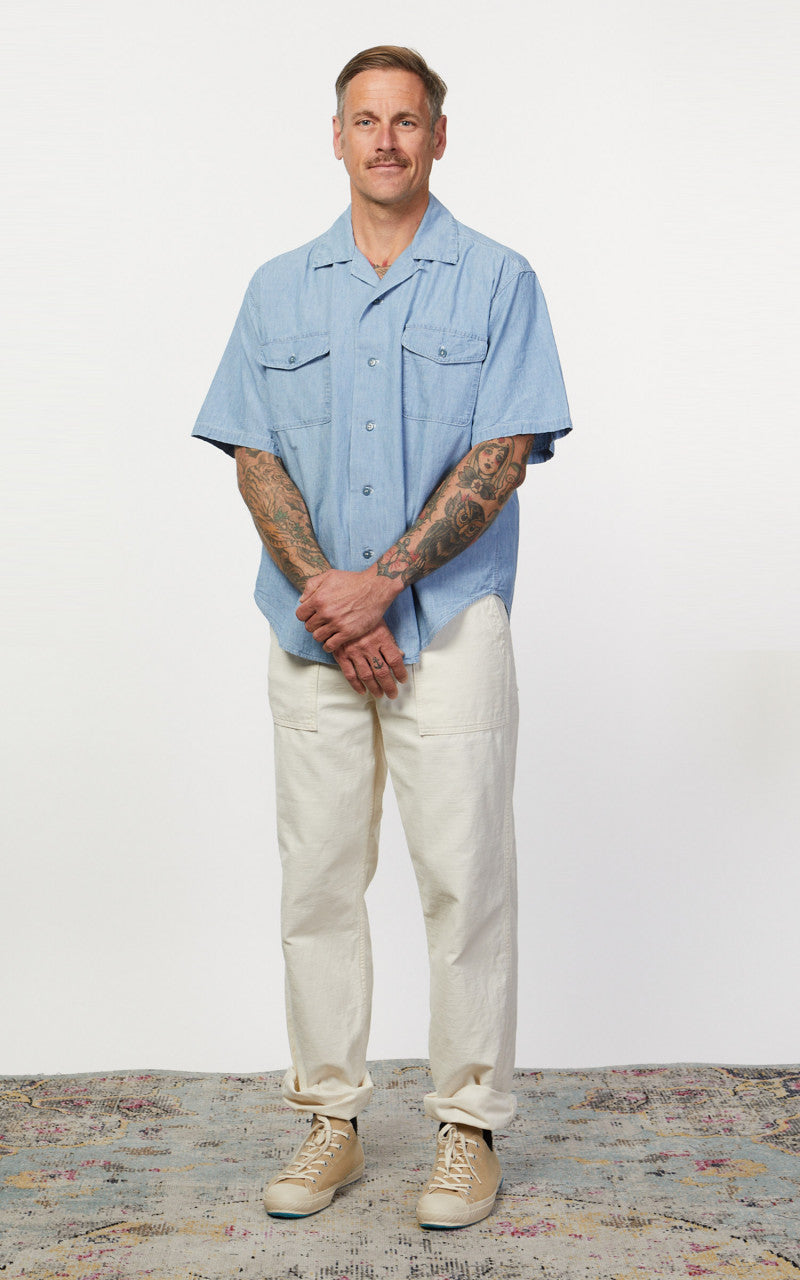 OrSlow US Navy Officer Half Sleeve Shirt Chambray