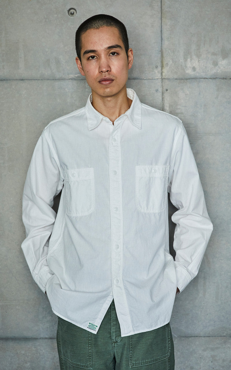 OrSlow Chambray Work Shirt White