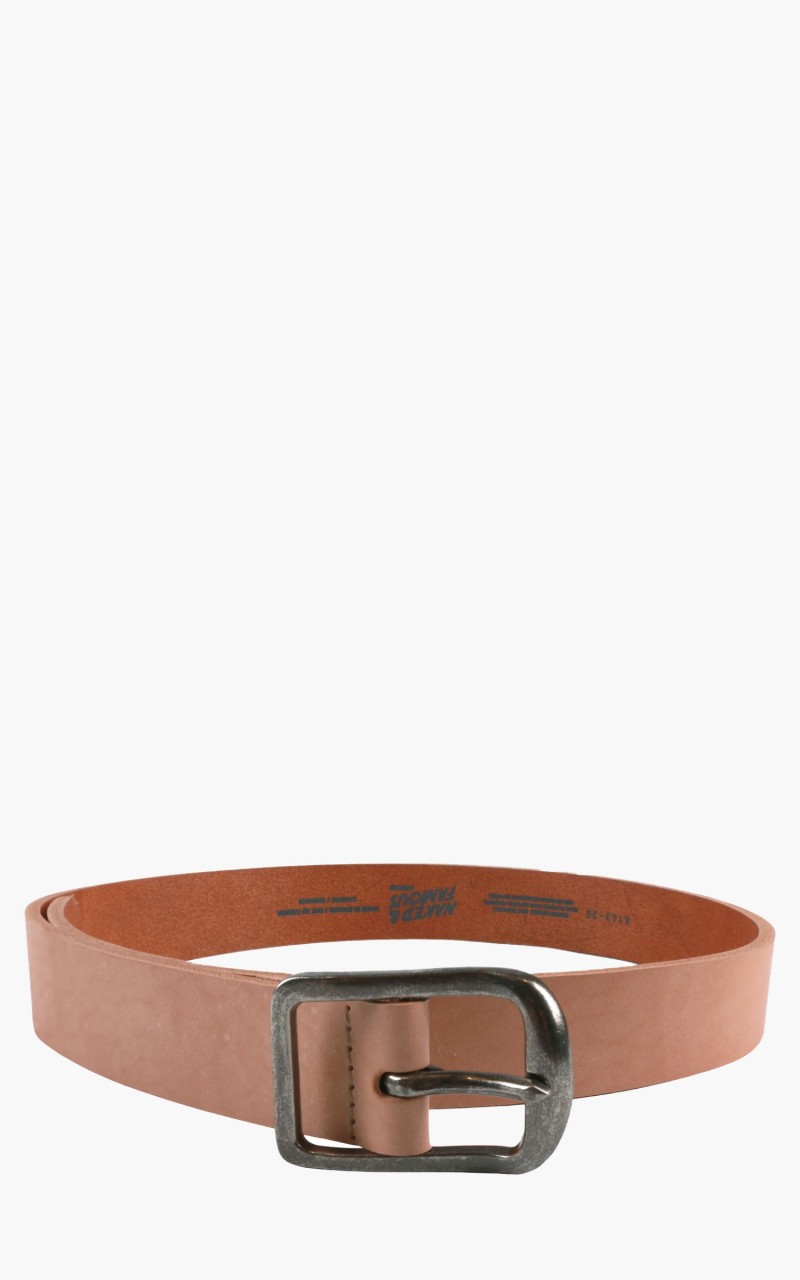 Naked & Famous Denim Thick Belt Bovine Leather 7mm Natural Tan