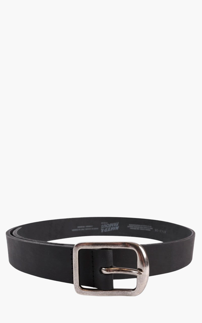 Naked & Famous Denim Thick Belt Bovine Leather 7mm Black