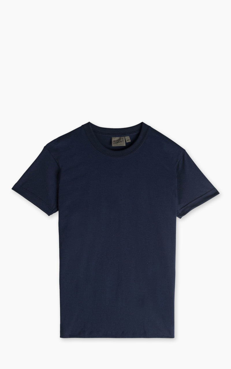 Naked & Famous Denim Circular Knit T-Shirt Solid Navy