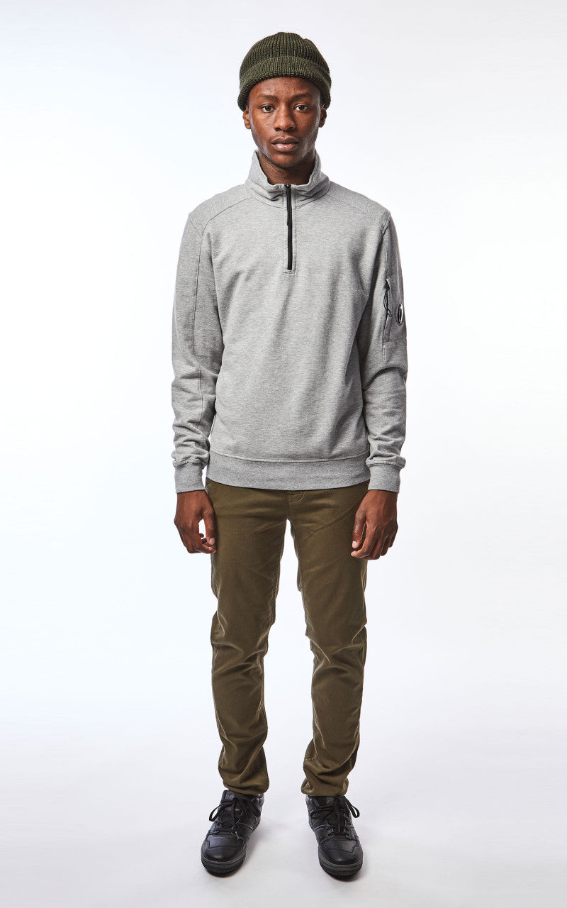 C.P. Company Light Fleece Half Zipped Sweatshirt Grey