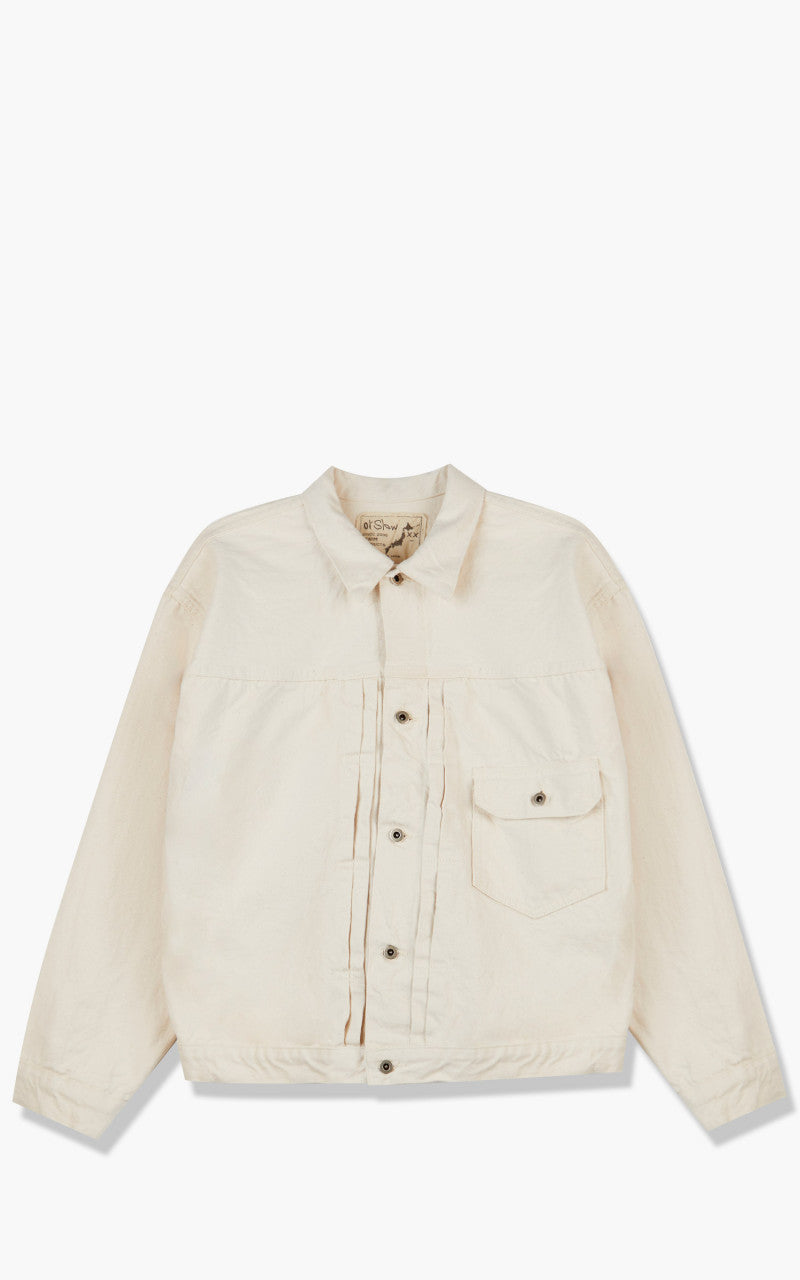 OrSlow Type 1 Pleated Front Blouse Kinari Denim Ecru