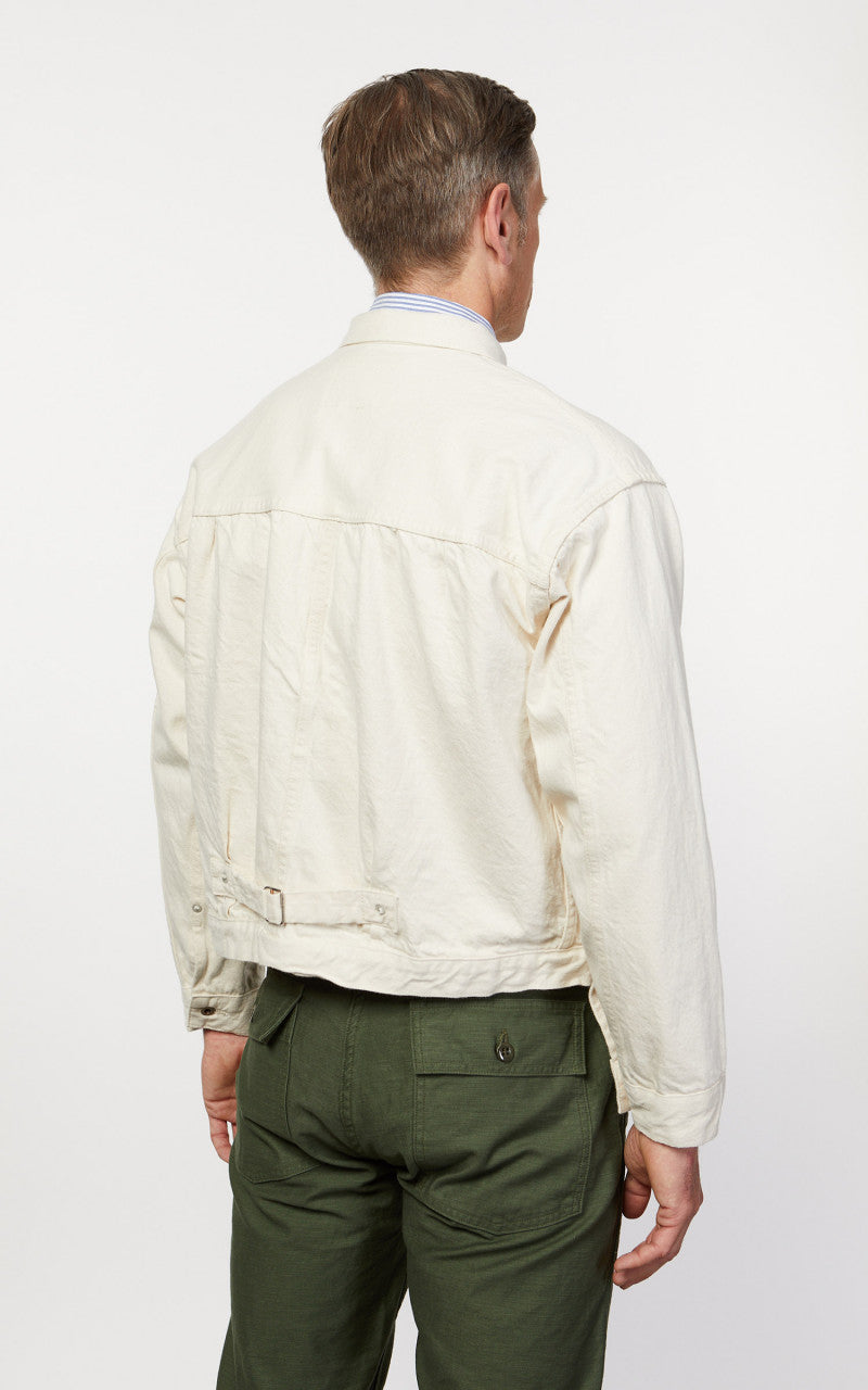 OrSlow Type 1 Pleated Front Blouse Kinari Denim Ecru