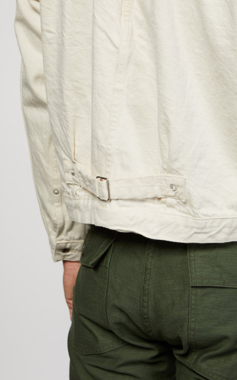 OrSlow Type 1 Pleated Front Blouse Kinari Denim Ecru