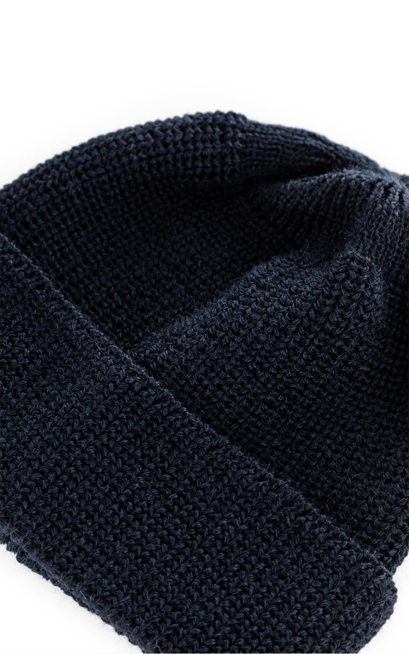 Leuchtfeuer-Strickwaren Borkum Knit Wool Beanie Navy