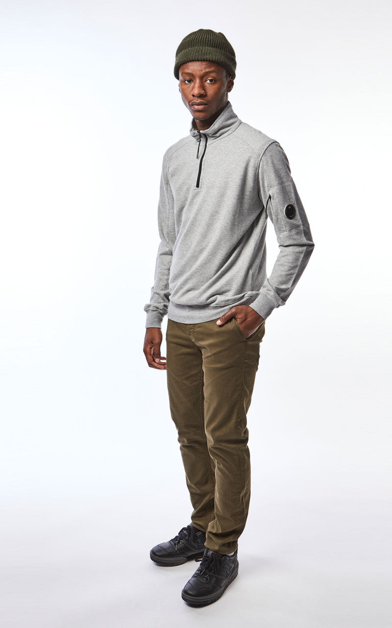 C.P. Company Light Fleece Half Zipped Sweatshirt Grey
