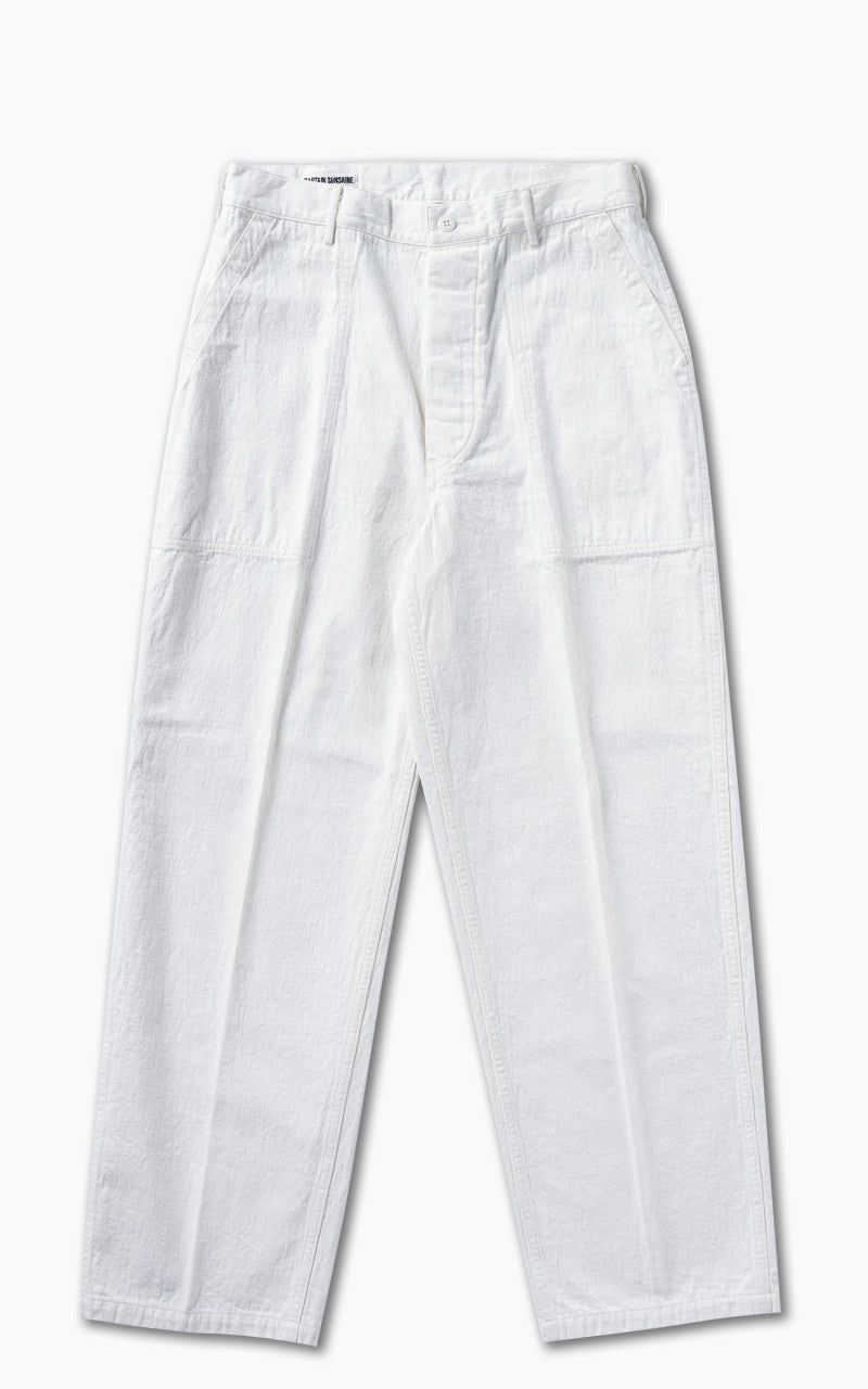 Kaptain Sunshine Baker Denim Pants White