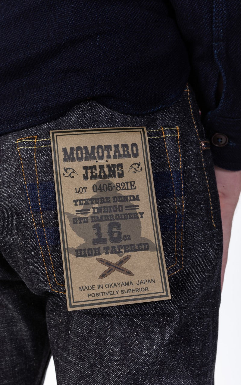Momotaro Jeans 0405-82IE Indigo Selvedge Texture Denim GTB Embroidery 16oz
