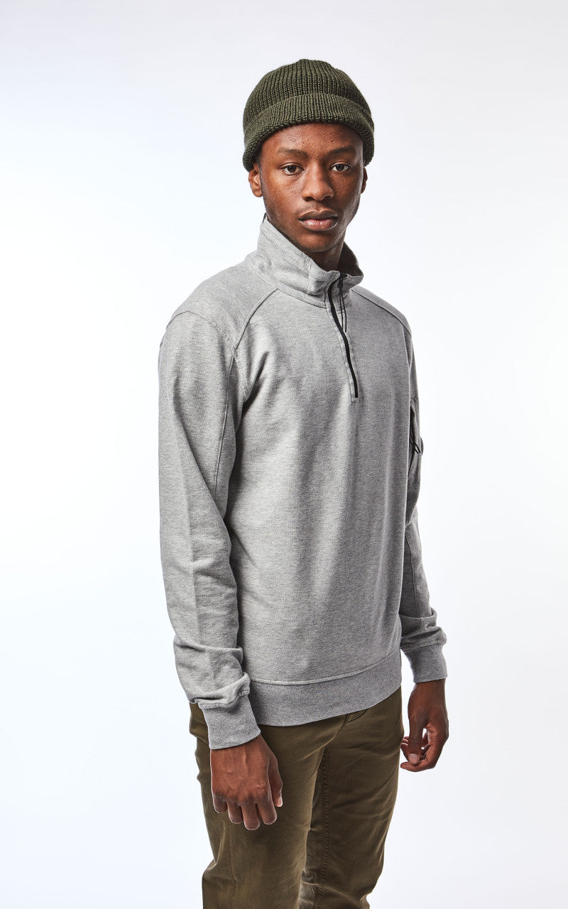 C.P. Company Light Fleece Half Zipped Sweatshirt Grey