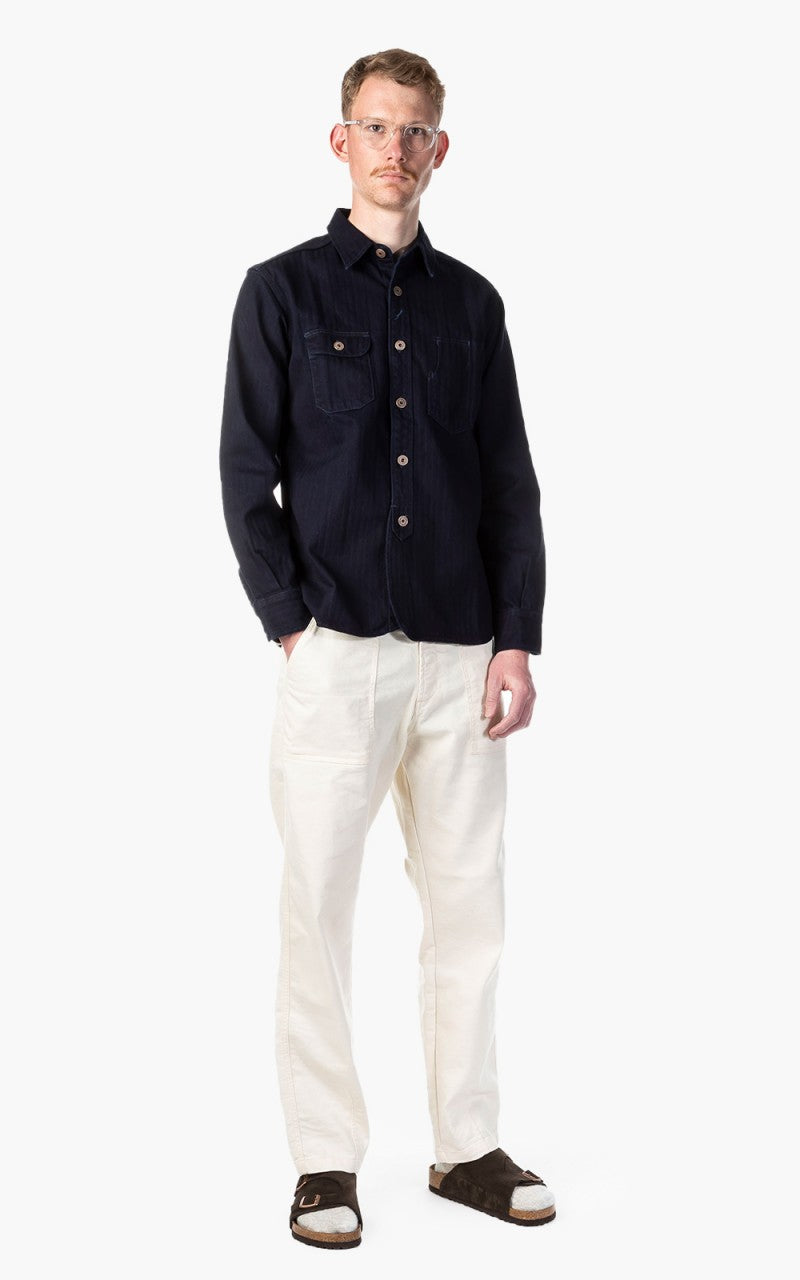 Momotaro Jeans 05-159 Herringbone Work Shirt Indigo