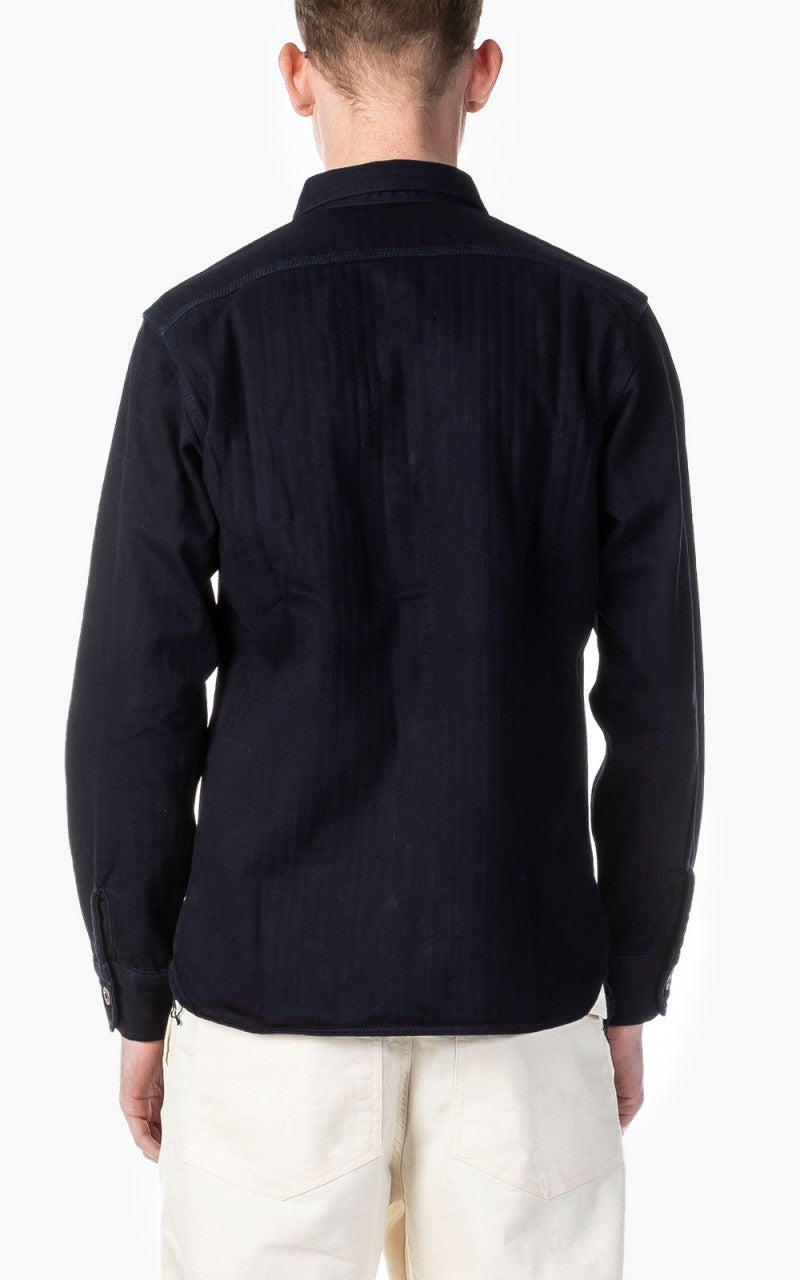 Momotaro Jeans 05-159 Herringbone Work Shirt Indigo