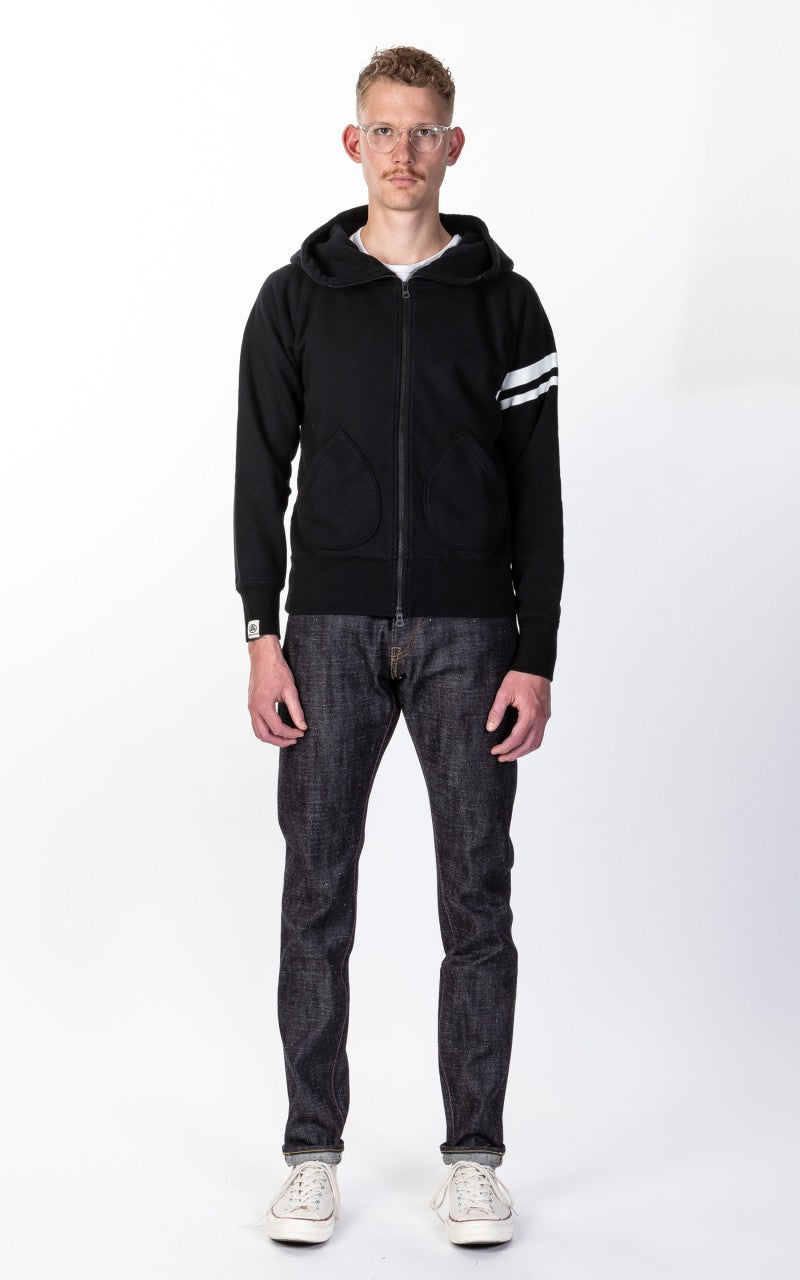 Momotaro Jeans 07-044 Heavyweight Hoodie Black GTB