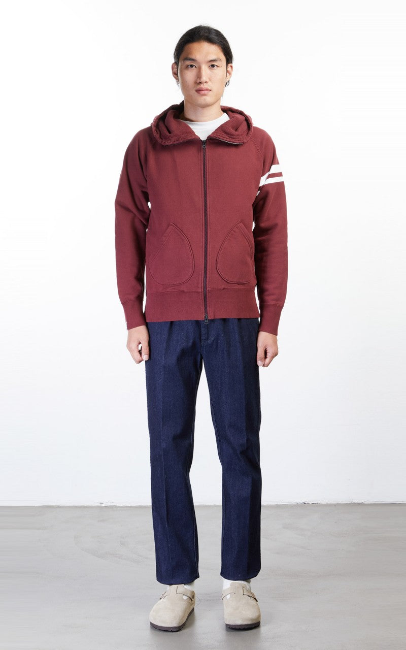 Momotaro Jeans 07-044 Heavyweight Hoodie Burgundy GTB