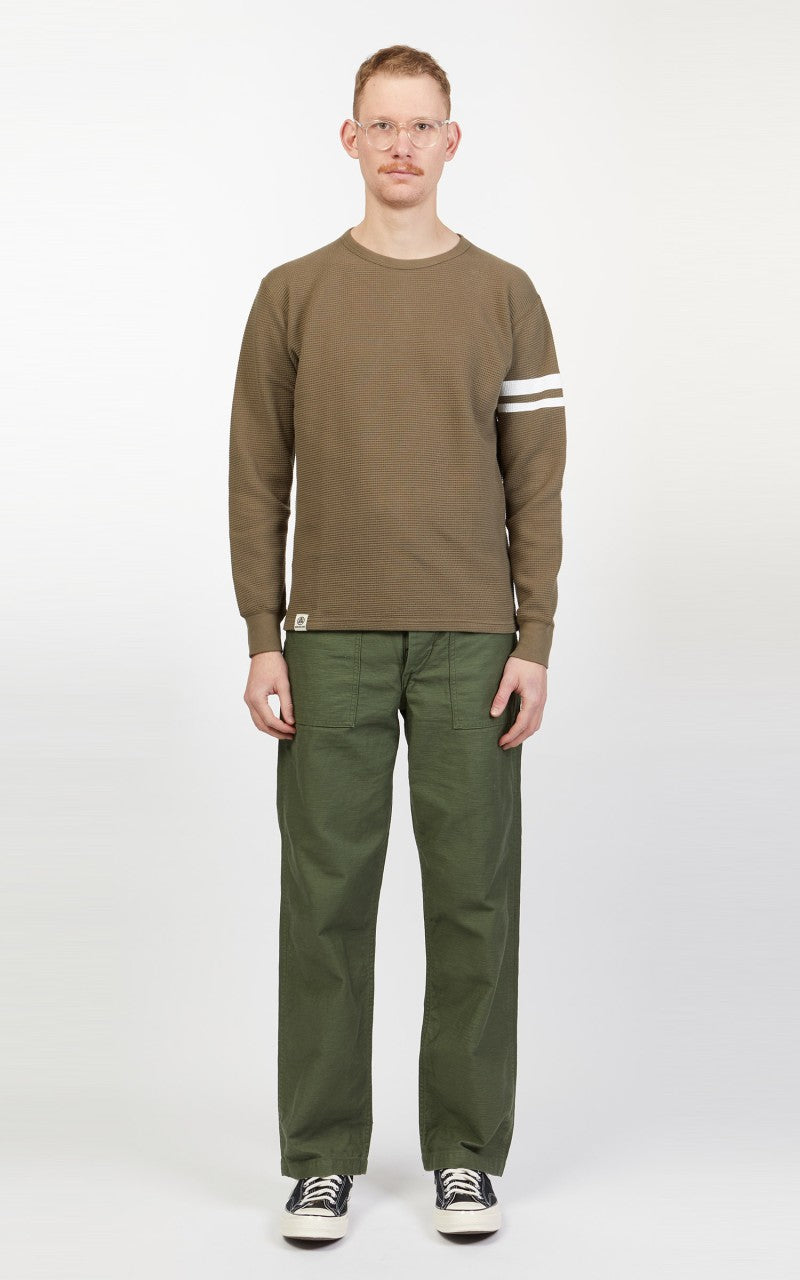 Momotaro Jeans 07-079 Thermal T-Shirt Longsleeve Olive Drab