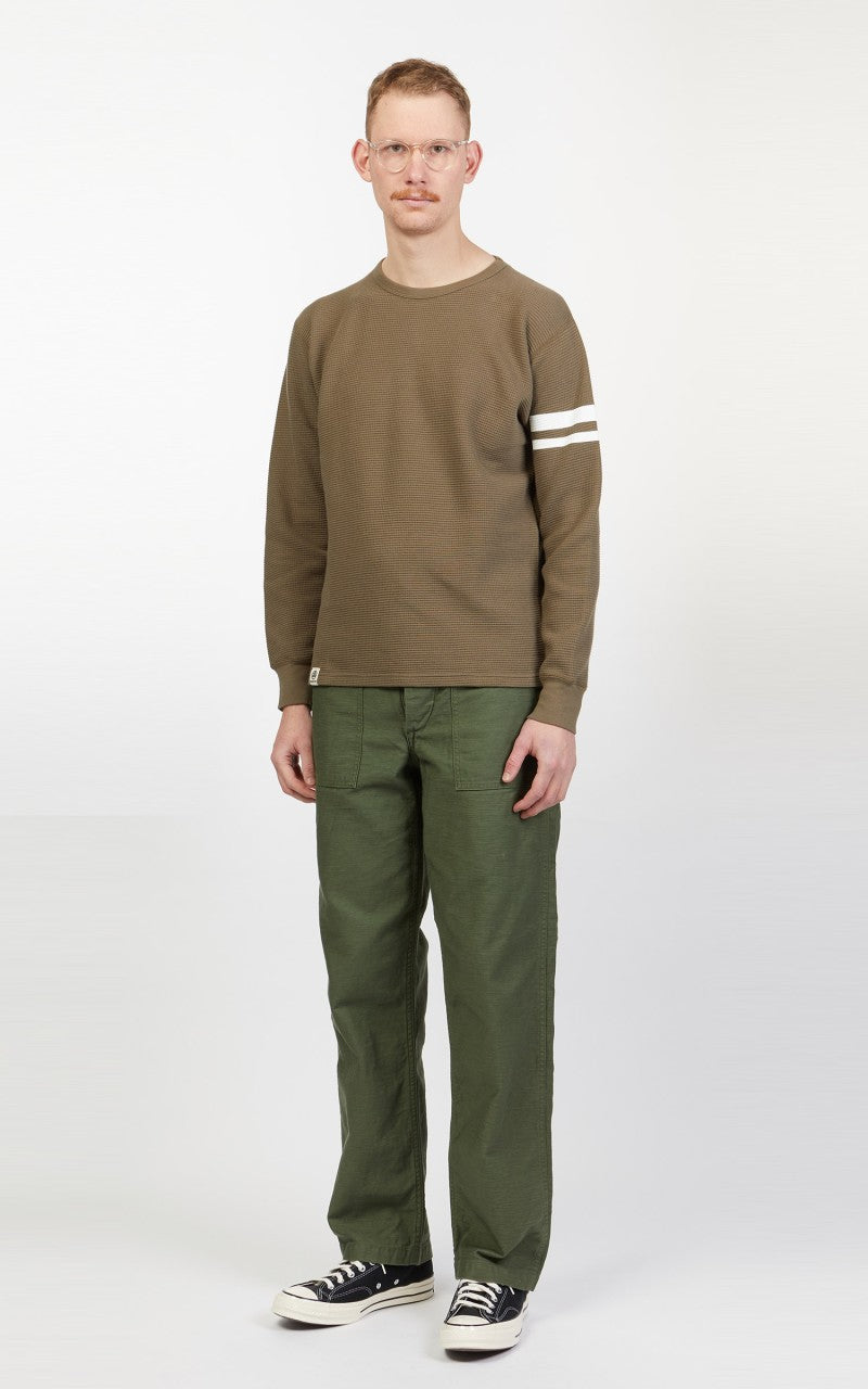 Momotaro Jeans 07-079 Thermal T-Shirt Longsleeve Olive Drab