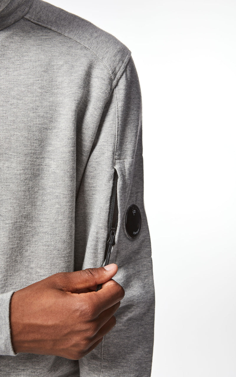 C.P. Company Light Fleece Half Zipped Sweatshirt Grey