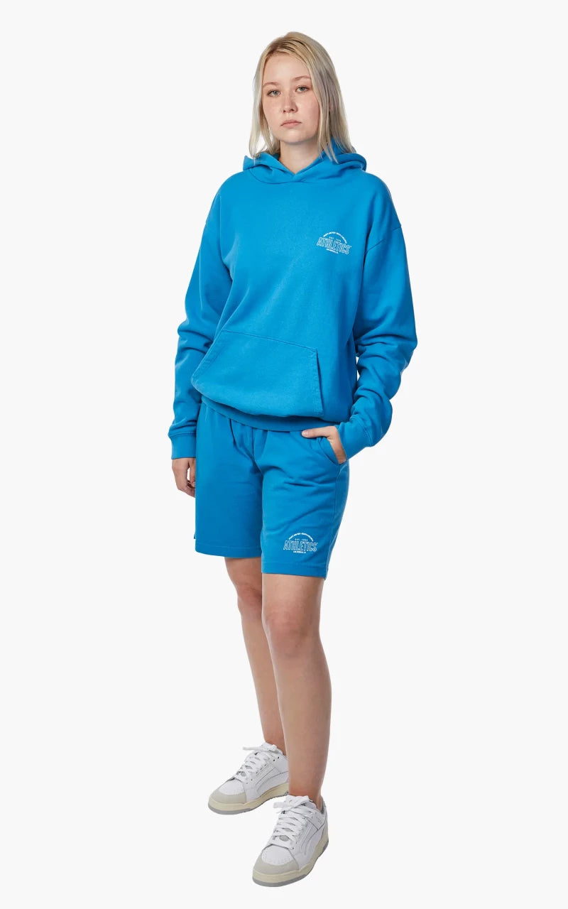 Sporty & Rich Athletics Hoodie Ocean/White
