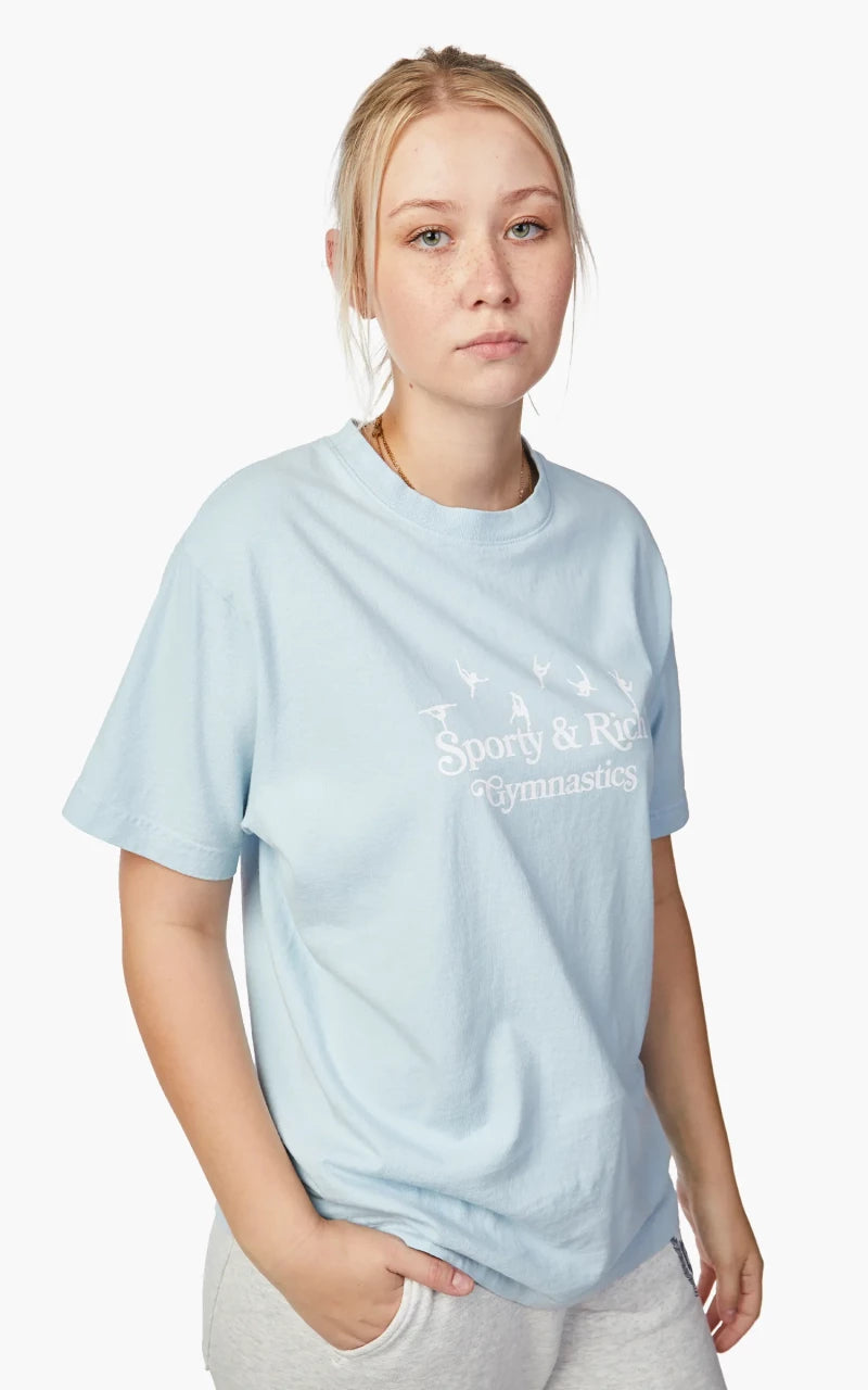 Sporty & Rich SR Gymnastics T-Shirt Baby Blue