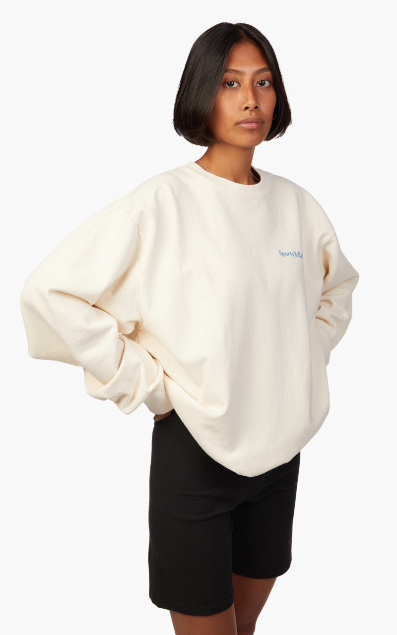 Sporty & Rich New Health Crewneck Cream/Blue