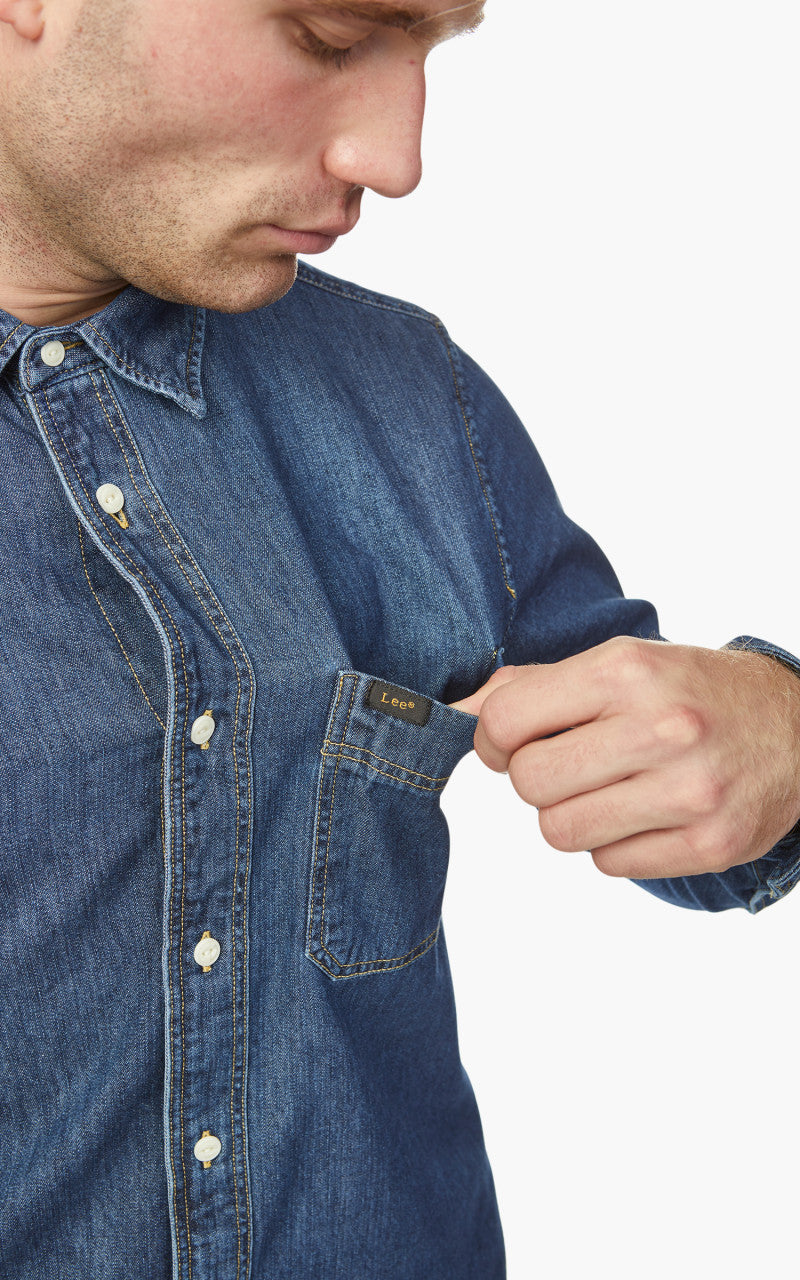 Lee Leesure Shirt Mid Stone Wash