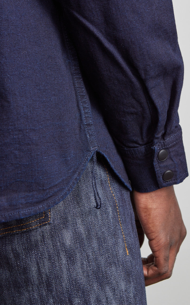 Rogue Territory Western Shirt Selvedge Canvas Indigo Rinsed