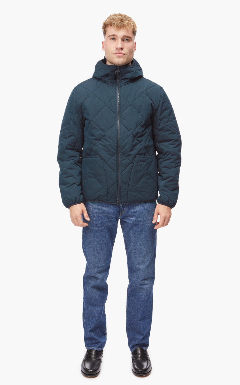 Barbour Hooded Liddesdale Quilted Jacket Navy