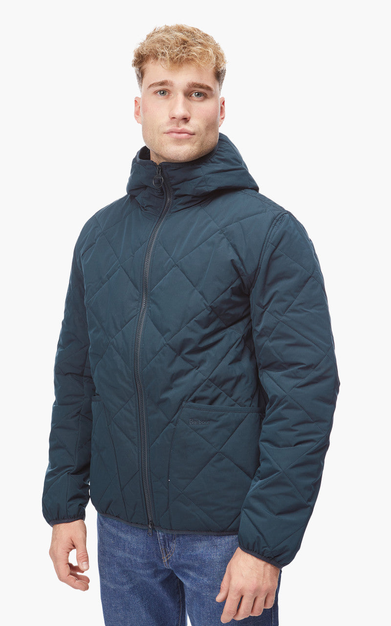 Barbour Hooded Liddesdale Quilted Jacket Navy