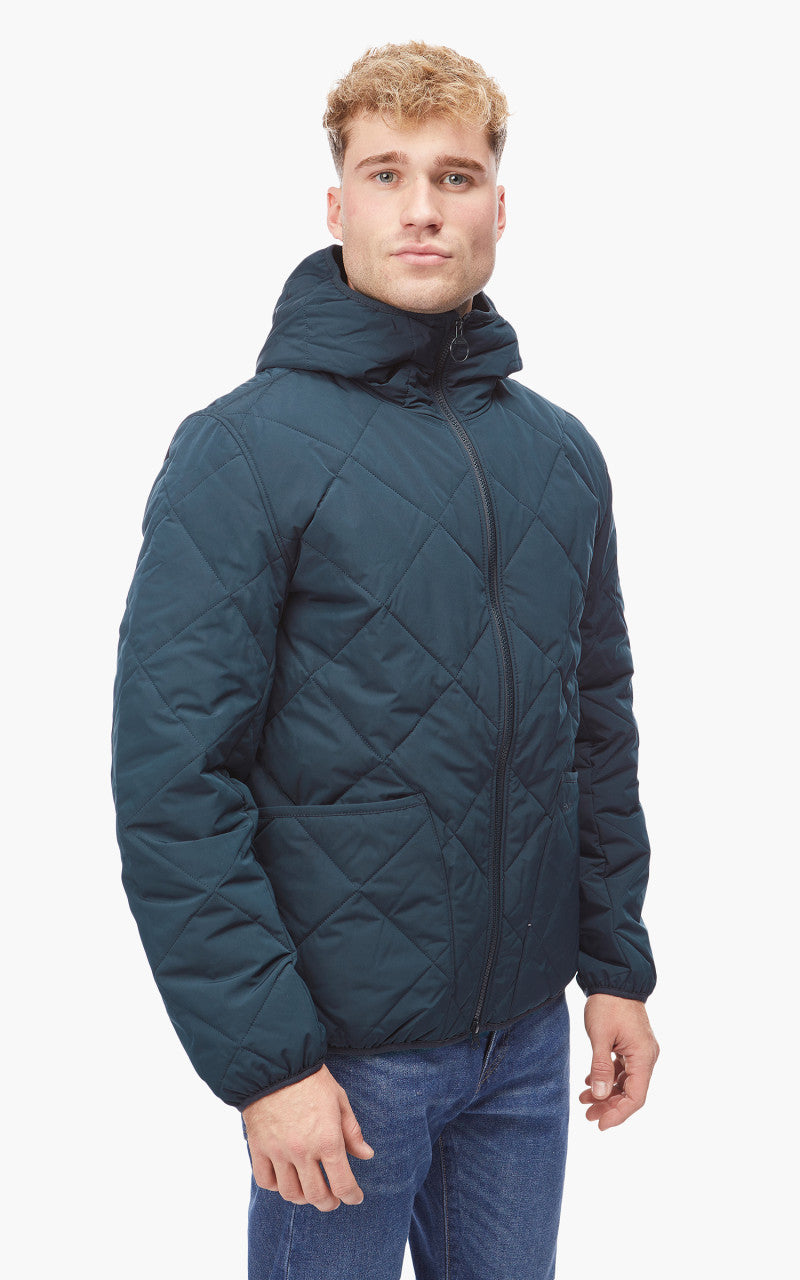 Barbour Hooded Liddesdale Quilted Jacket Navy