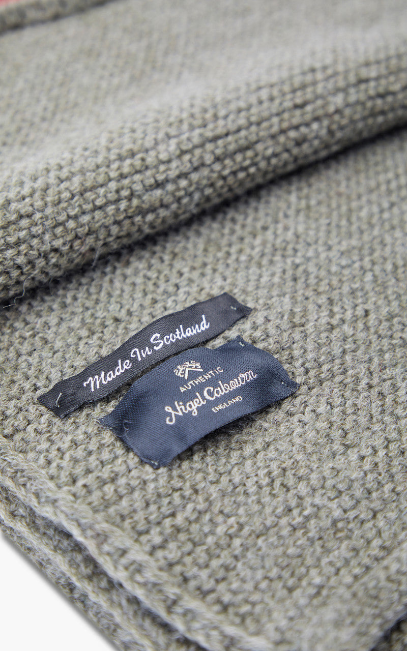 Nigel Cabourn Striped Scarf Schoeller Wool Army