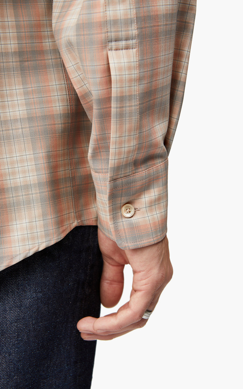 Auralee Super Light Wool Check Shirt Light Beige Check