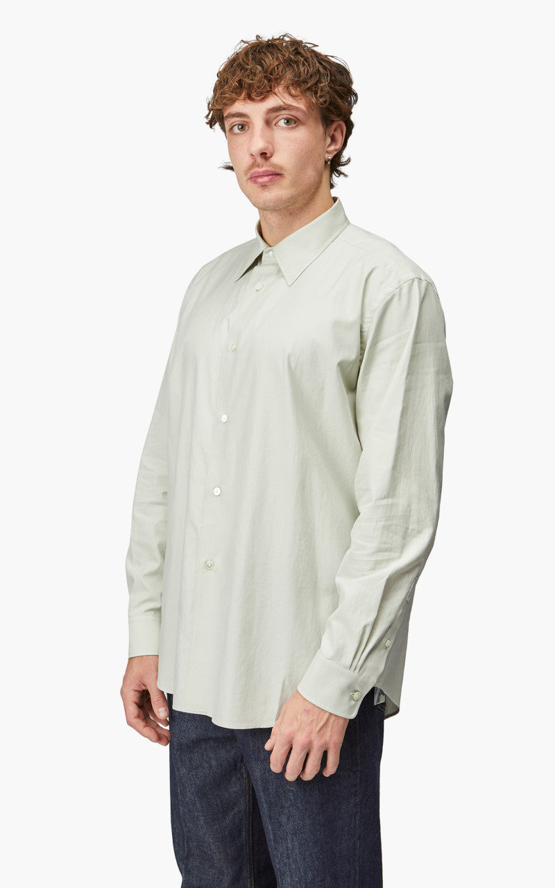 Auralee Washed Finx Twill Shirt Dusty Pale Blue