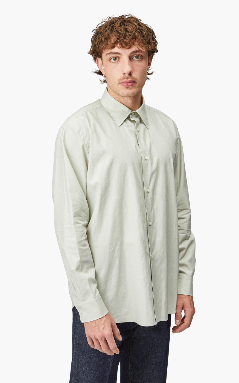 Auralee Washed Finx Twill Shirt Dusty Pale Blue