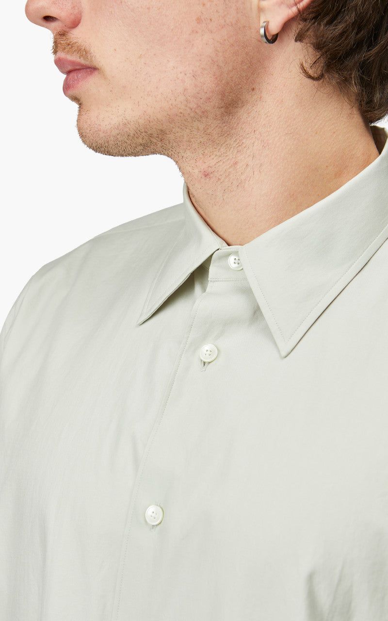 Auralee Washed Finx Twill Shirt Dusty Pale Blue