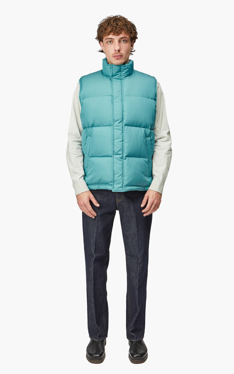 Auralee Suvin High Count Cloth Down Vest Cerulean Blue