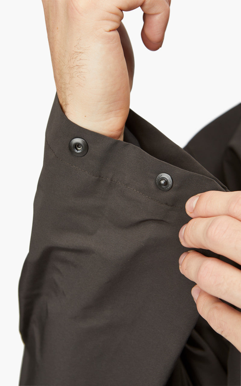 Auralee Washi PES High Density Cloth Hooded Zip Blouson Dark Brown