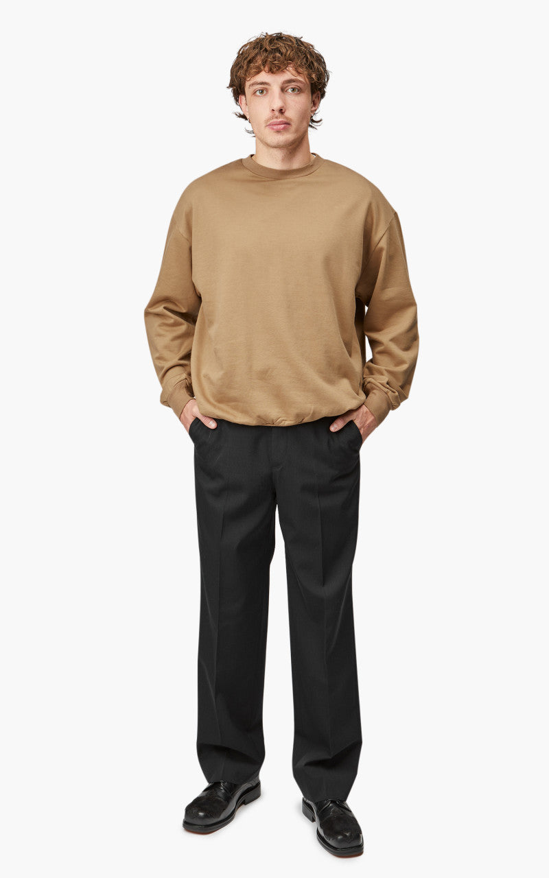 Auralee Elastic High Gauge Sweat P/O Light Brown