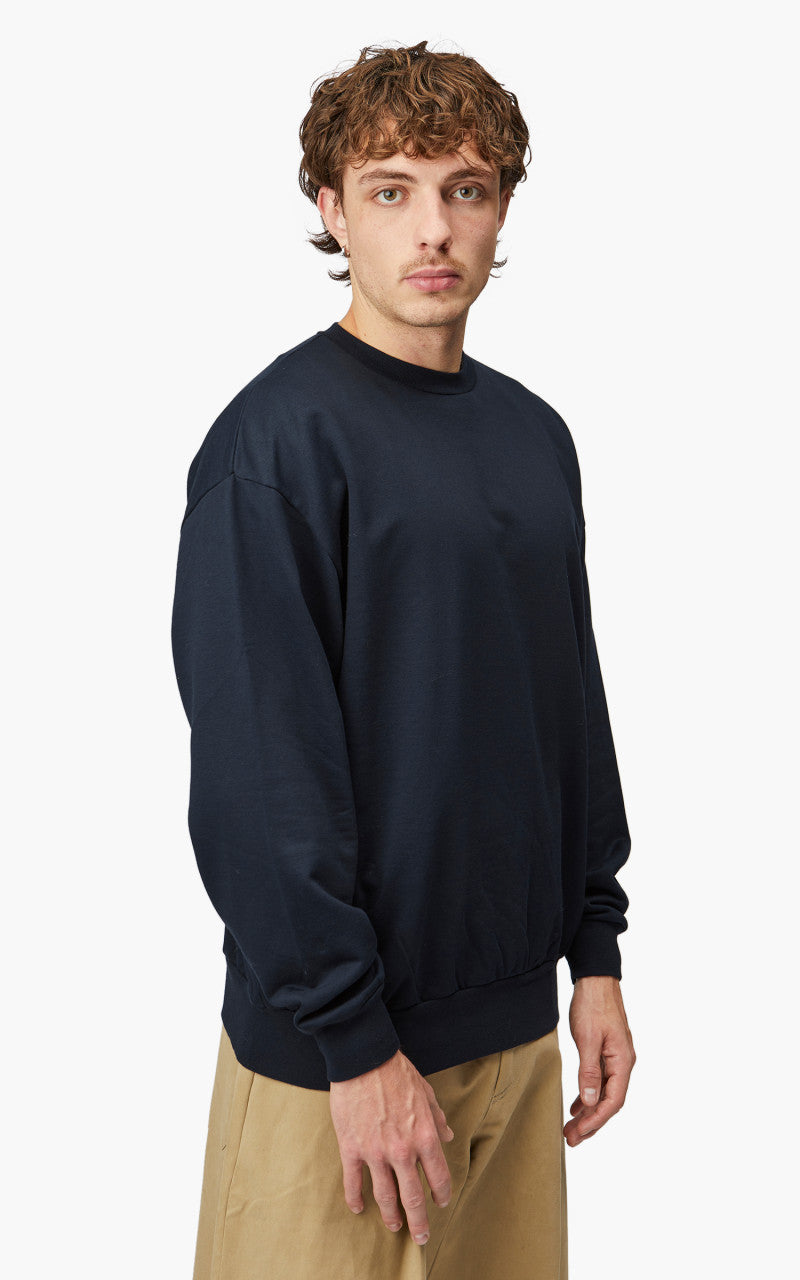 Auralee Elastic High Gauge Sweat P/O Dark Navy