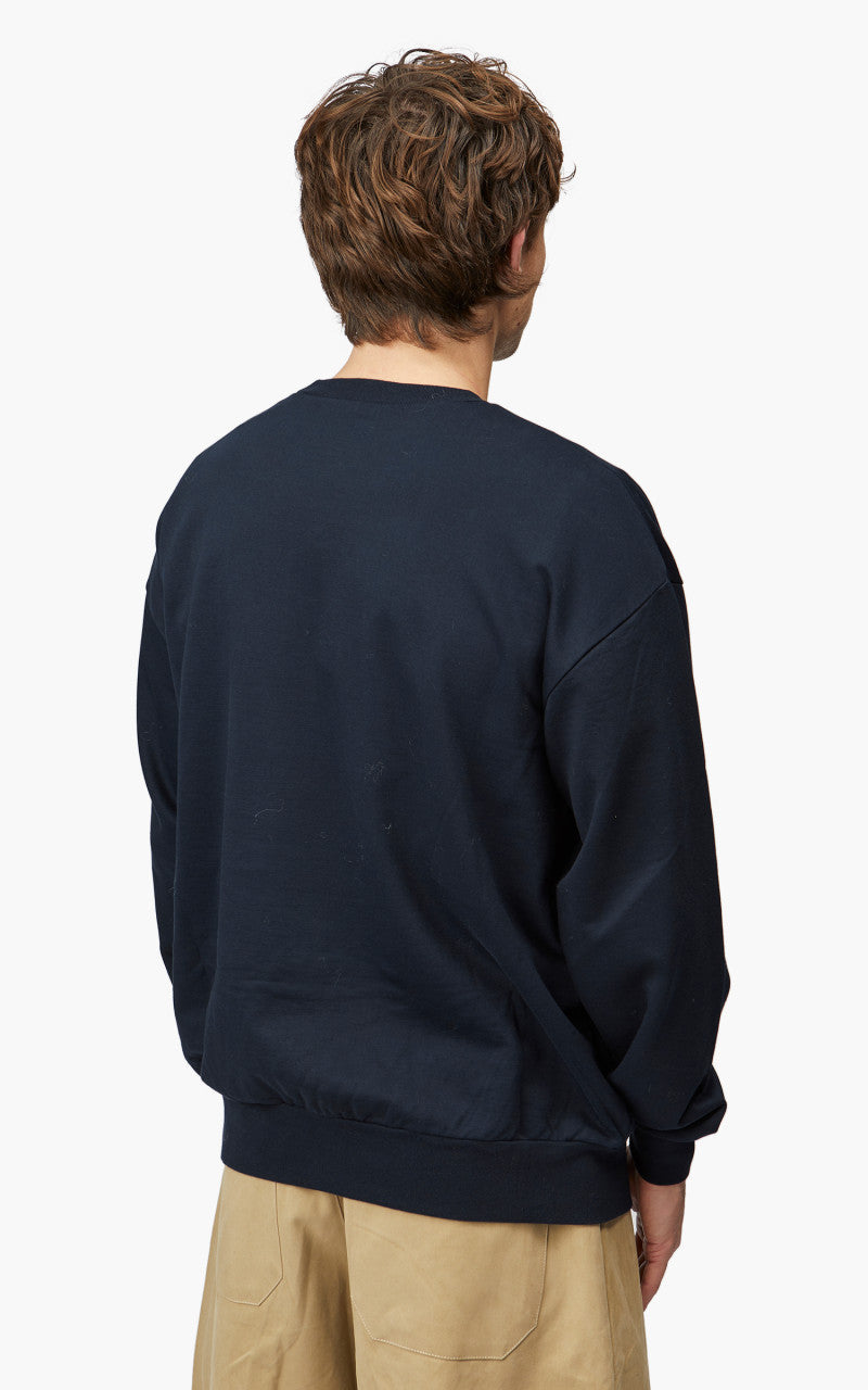 Auralee Elastic High Gauge Sweat P/O Dark Navy