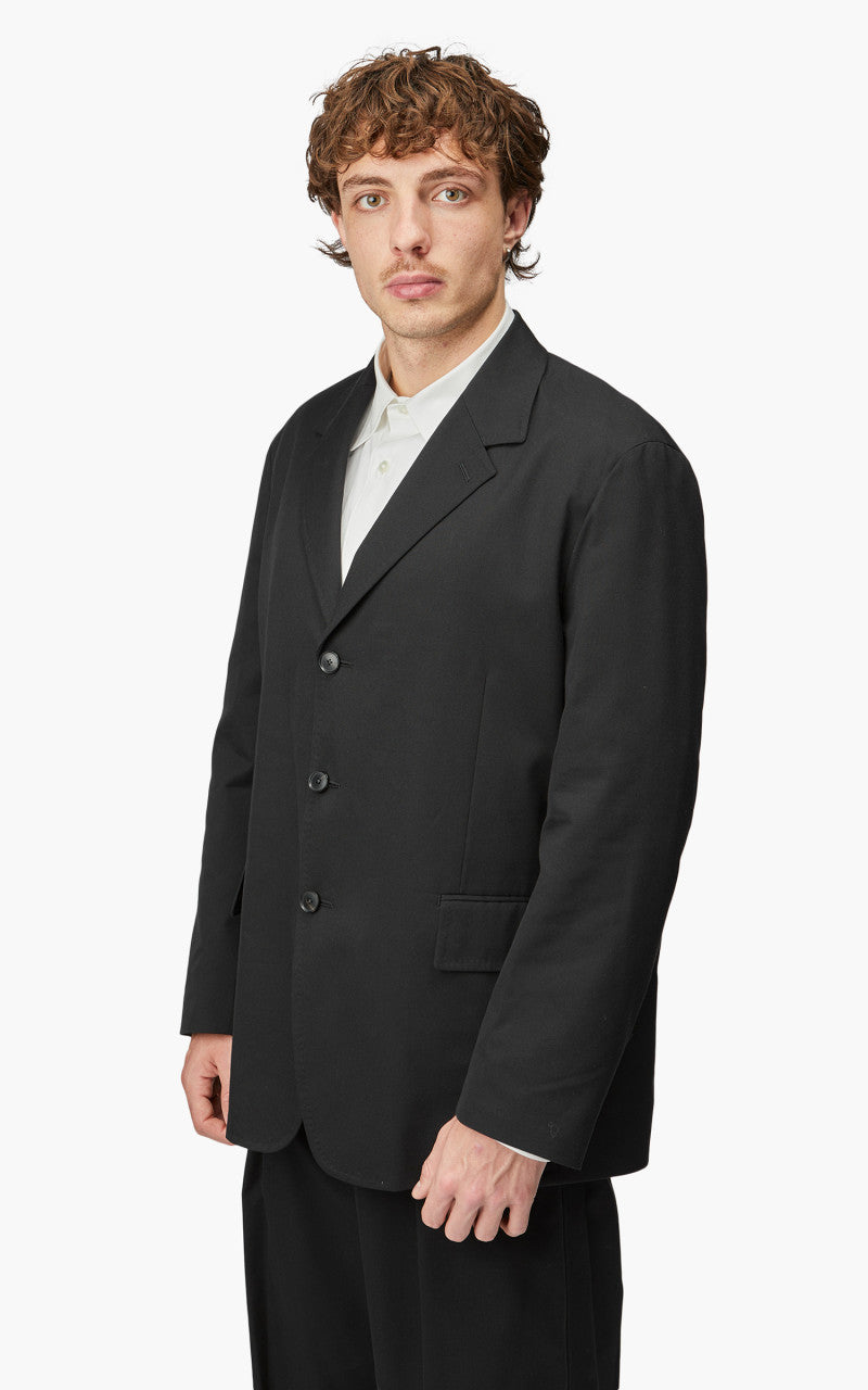 Auralee Super Fine Wool Cotton Twill Over Jacket Black