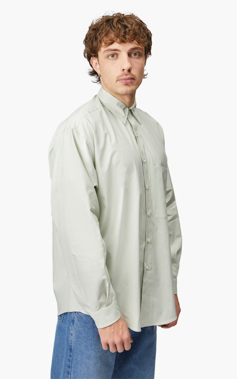 Auralee Washed Finx Twill Big Shirt Dusty Pale Blue