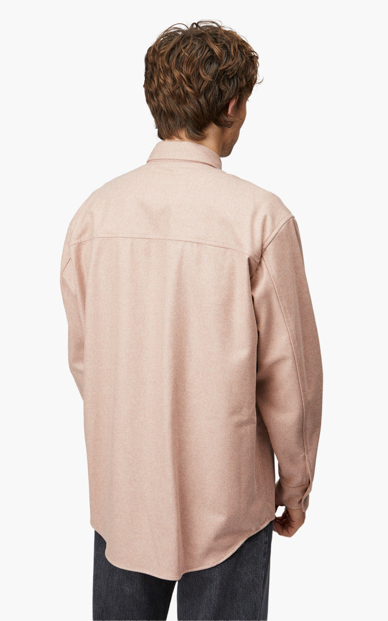 Auralee Wool Fulling Flannel Shirt Top Light Pink