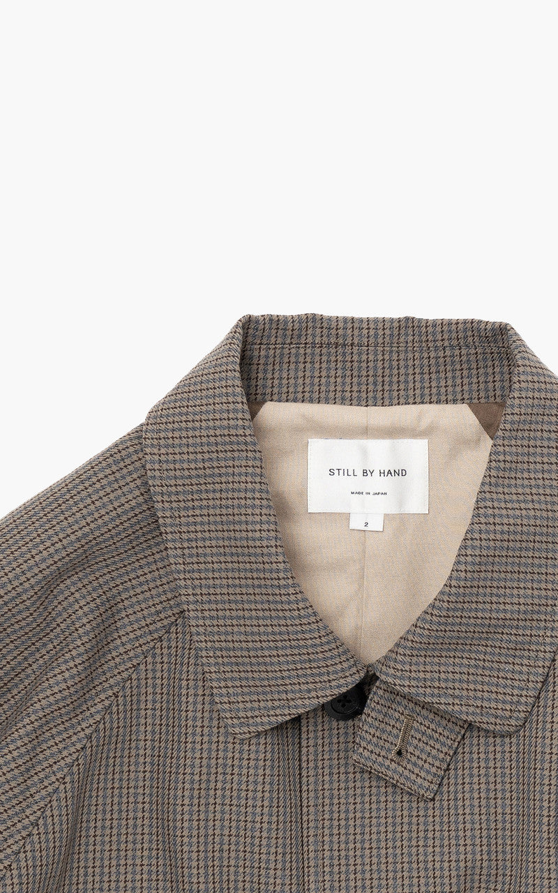 Still By Hand Bal Collar Coat Grey Check