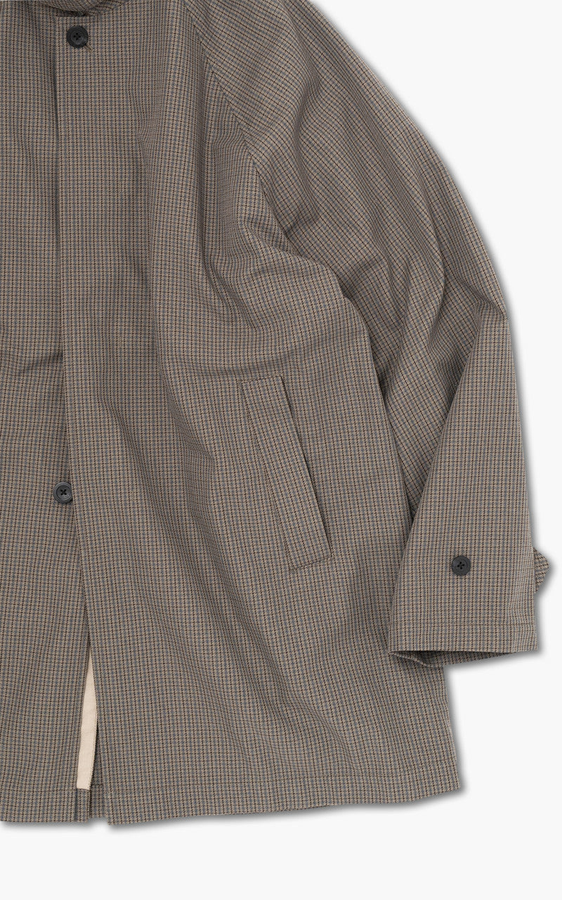 Still By Hand Bal Collar Coat Grey Check