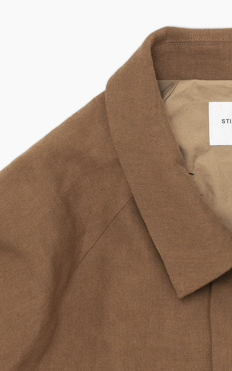 Still By Hand Linen/Wool Half Coat Brick